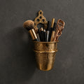 Handmade Unlacquered Brass Wall Mounted Toothbrush Holder