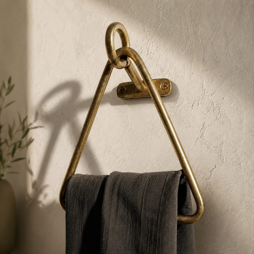 Solid Unlacquered Brass Towel Ring | Wall Mount Bathroom Decor