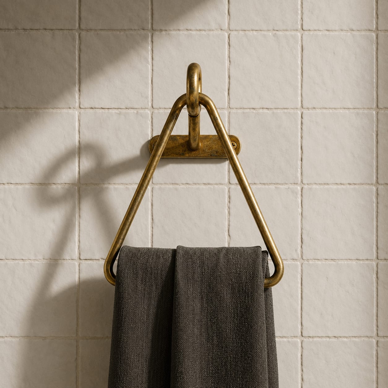 Solid Unlacquered Brass Towel Ring | Wall Mount Bathroom Decor