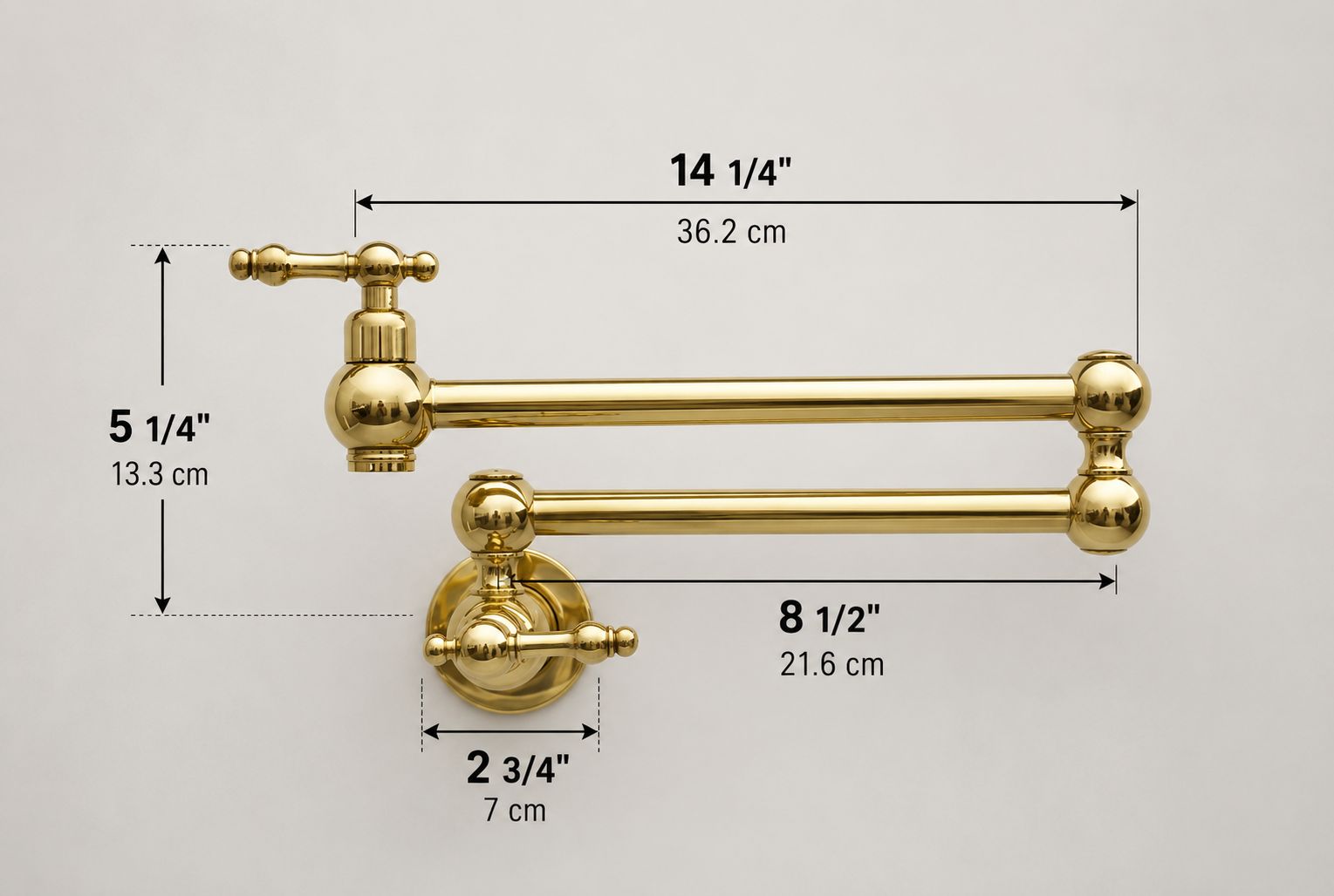 Unlacquered Brass Pot Filler Kitchen Faucet – Wall Mounted Stove Faucet
