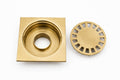 Handmade Unlacquered Brass Square Shower Drain – Luxury Floor Drain Cover