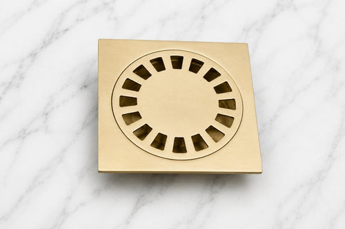 Handmade Unlacquered Brass Square Shower Drain – Luxury Floor Drain Cover