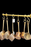 Unlacquered Brass Kitchen Pot Rail with S Hooks – Wall Mounted Pan Rack