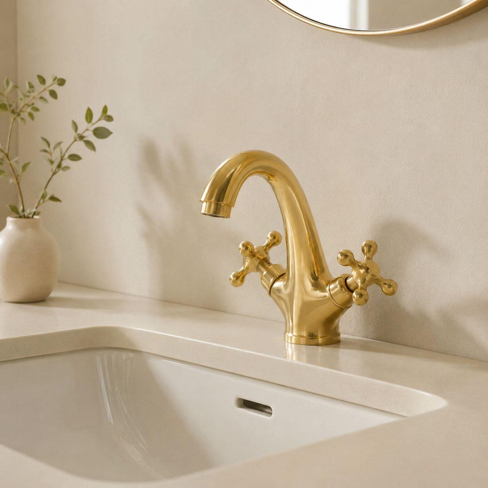 Single-Hole Bathroom Faucet – Unlacquered Brass
