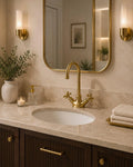 Unlacquered Brass Single Hole Kitchen Faucet | Swivel Spout Sink Bar Tap