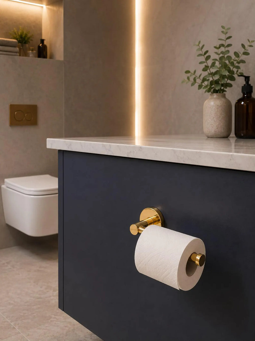 Unlacquered Solid Brass Toilet Paper Holder | Wall Mounted Bathroom Fixture