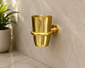 Unlacquered Brass Toothbrush Cup Holder | Wall Mount Bathroom Organizer