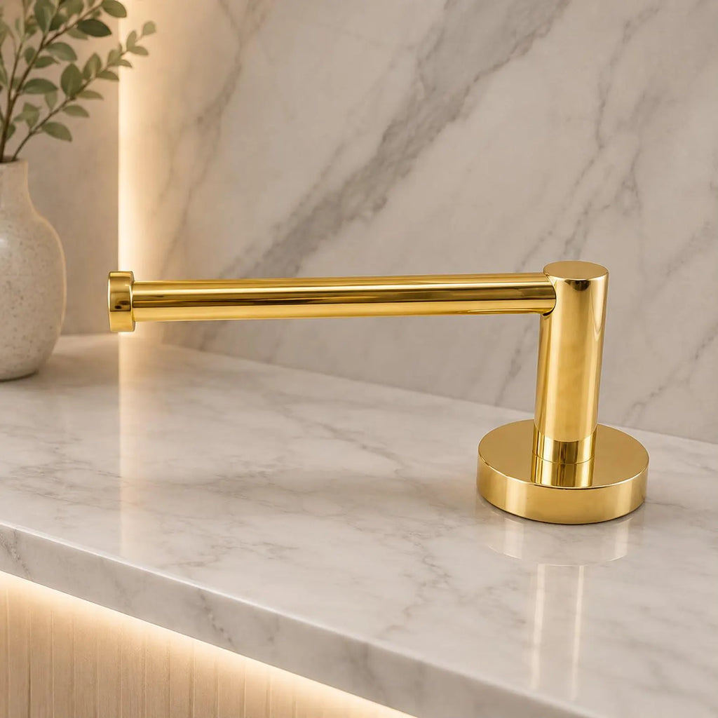 Unlacquered Solid Brass Toilet Paper Holder | Wall Mounted Bathroom Fixture