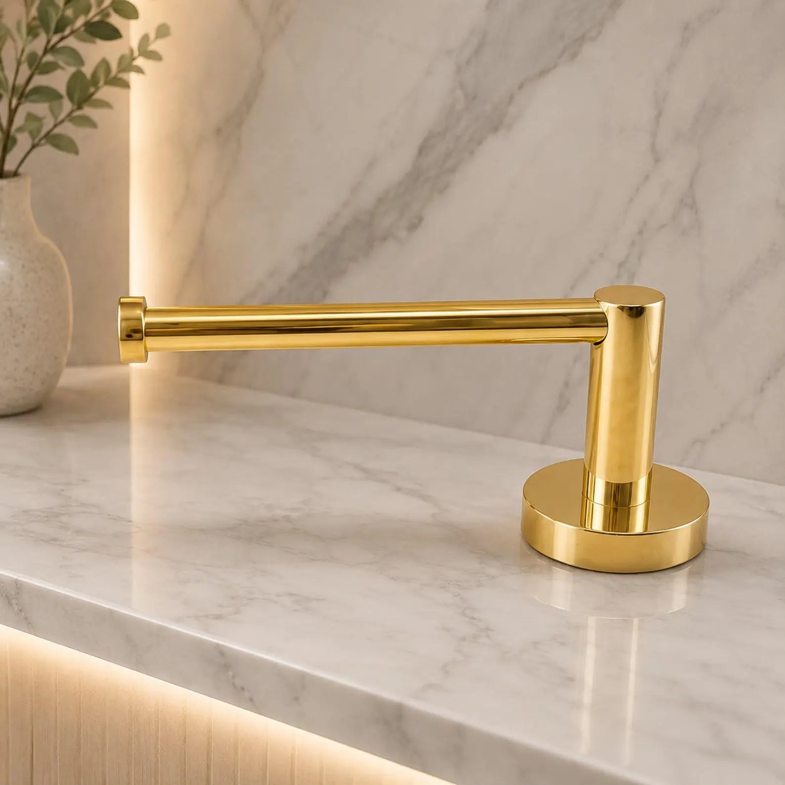 Unlacquered Solid Brass Toilet Paper Holder | Wall Mounted Bathroom Fixture