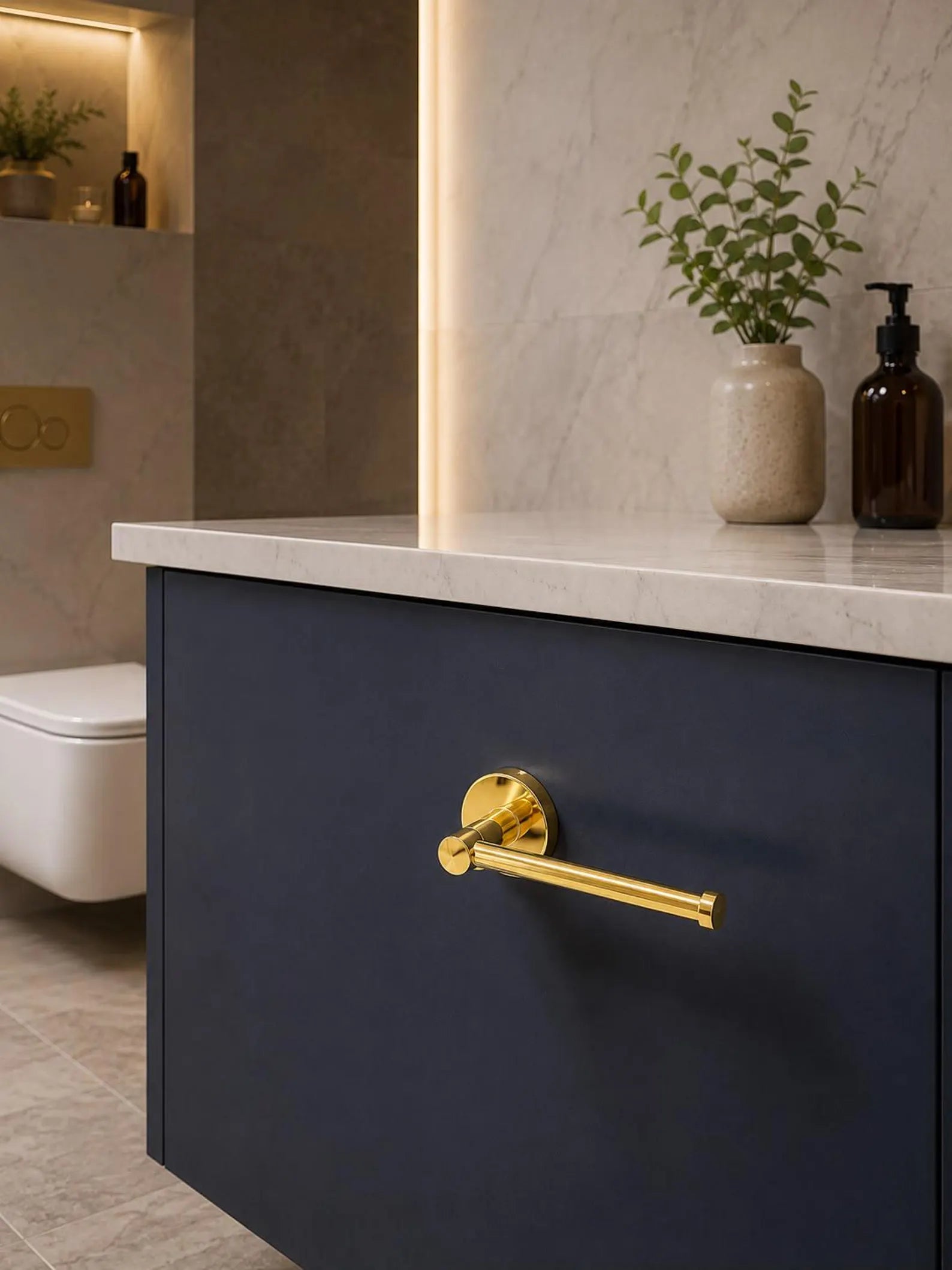 Unlacquered Solid Brass Toilet Paper Holder | Wall Mounted Bathroom Fixture
