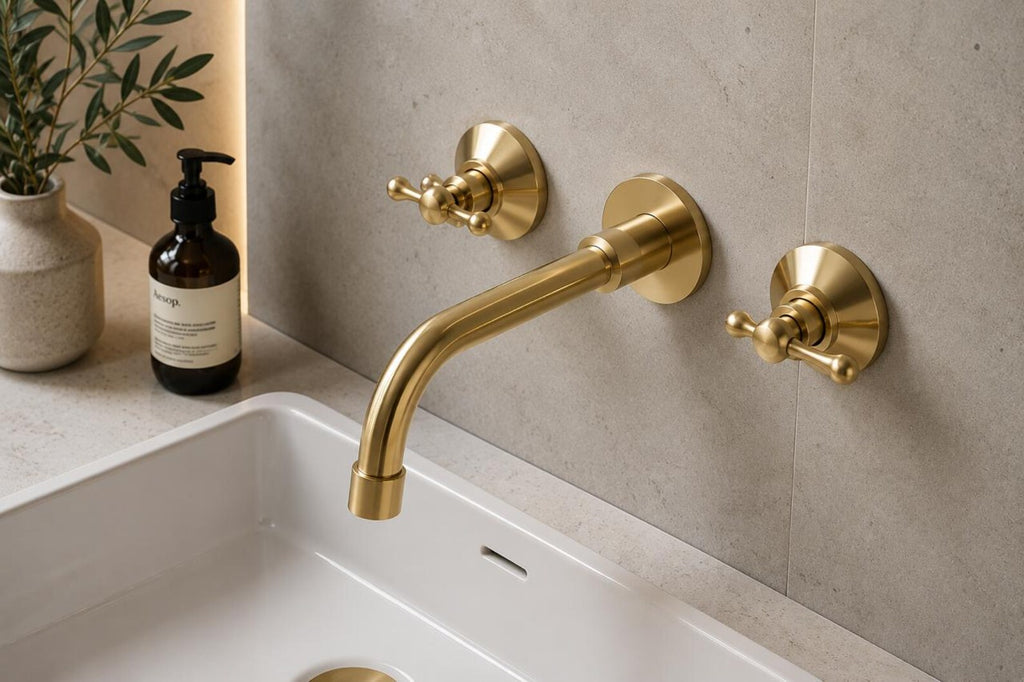 Solid Brass Wall Faucet with Rough In Valve | Bathroom Sink Faucet, Tub Filler