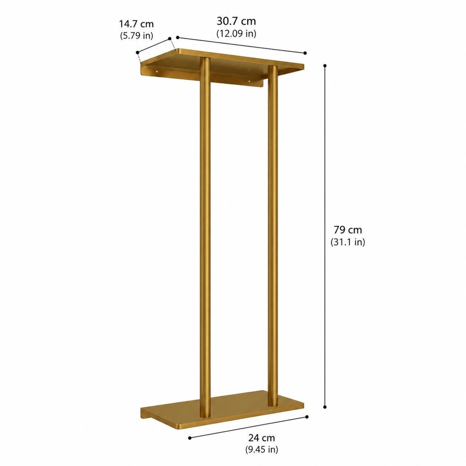 Antique Brass Towel Holder | Unlacquered Brass Towel Bar Rack with Vertical Rods