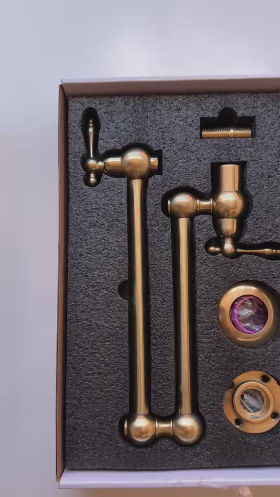 Unlacquered Brass Pot Filler Kitchen Faucet – Wall Mounted Stove Faucet